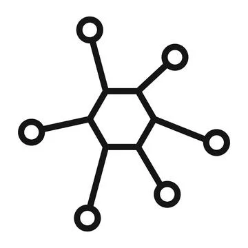 Interactive Chart Connected Network Icon for Data Visualization and Analysis Stock Illustration