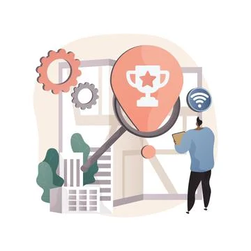 Interactive city quest abstract concept vector illustration. 스톡 일러스트