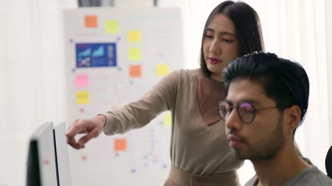 Interactive Coding Review in a Tech Company. Stock Footage 273192507