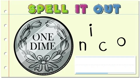 Interactive Coin Spelling Animation for Learning Stock Footage 310077586