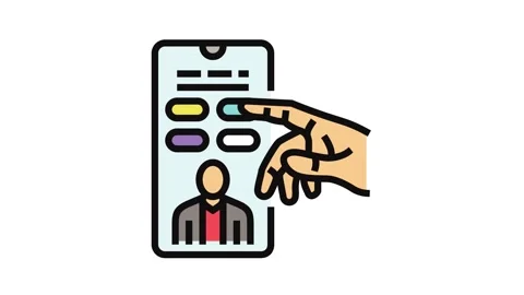 Interactive content online learning platform color icon animation Stock Footage 326105344