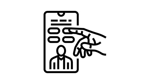 Interactive content online learning platform line icon animation Stock Footage 326131428