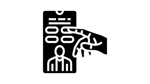 Interactive content online learning platform glyph icon animation Stock Footage 326152101
