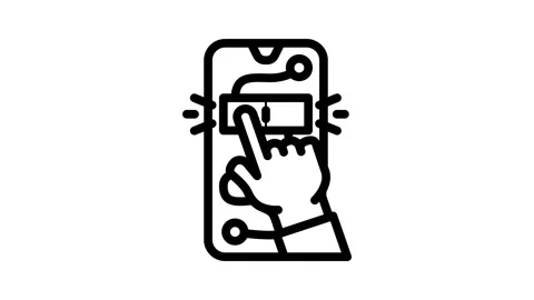 Interactive content online learning platform line icon animation Stock Footage 326748996