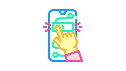 Interactive content online learning platform color icon animation Stock Footage 327257296