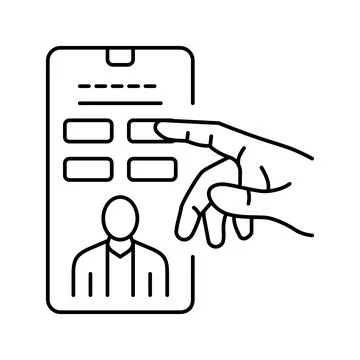 Interactive content online learning platform line icon vector illustration Illustrazione stock