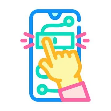 Interactive content online learning platform color icon vector illustration Illustrazione stock