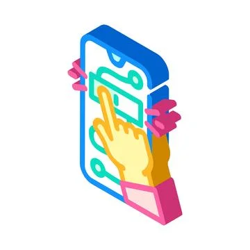 Interactive content online learning platform isometric icon vector illustrati Illustrazione stock