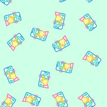 Interactive content online learning platform vector seamless pattern Illustrazione stock