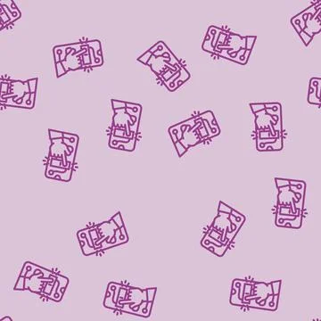 Interactive content online learning platform line vector seamless pattern Stock Illustration