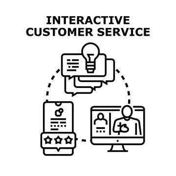 Interactive customer service digital support and feedback Stock Illustration