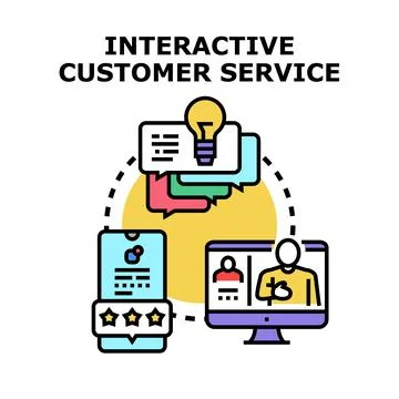Interactive customer service digital support and feedback イラスト素材