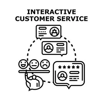 Interactive customer service providing feedback and support Stock Illustration