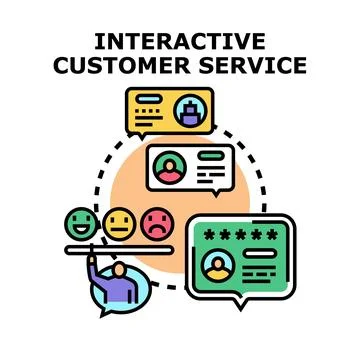 Interactive customer service providing feedback and support Stock Illustration