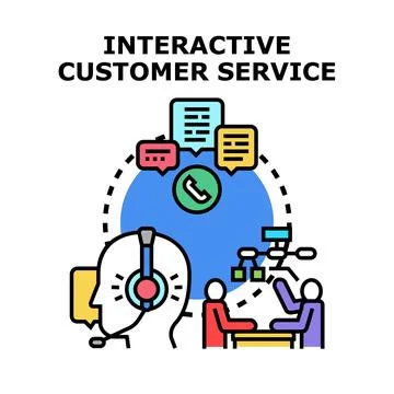 Interactive customer service solution concept providing online support Stock Illustration
