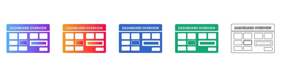 Interactive Dashboard Grid Icons 스톡 일러스트
