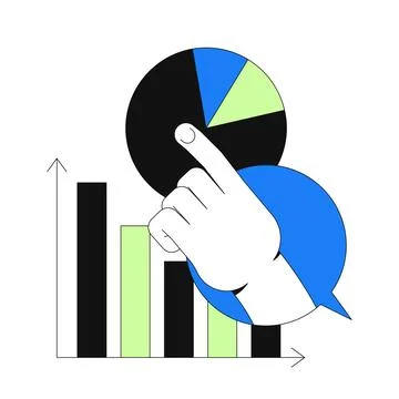 Interactive data analytics 2D onboarding ui illustration Illustrazione stock
