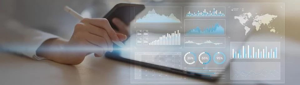 Interactive Data Analytics and Performance Metrics Visualization on a Modern  Foto stock