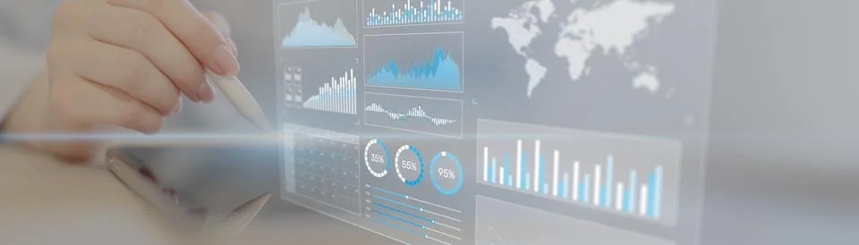 Interactive Data Analytics and Performance Metrics Visualization on a Modern  Stock Photos