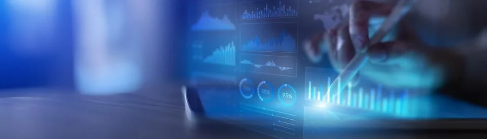 Interactive Data Analytics and Performance Metrics Visualization on a Modern  Stock Photos