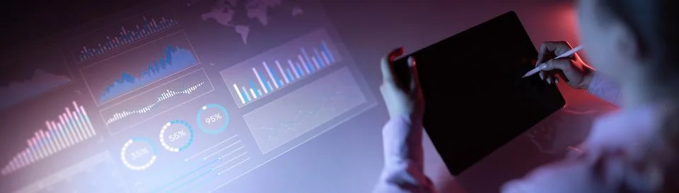 Interactive Data Analytics and Performance Metrics Visualization on a Modern  Stock Photos