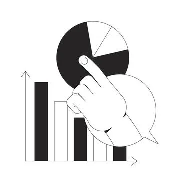 Interactive data analytics line onboarding ui illustration Stock Illustration