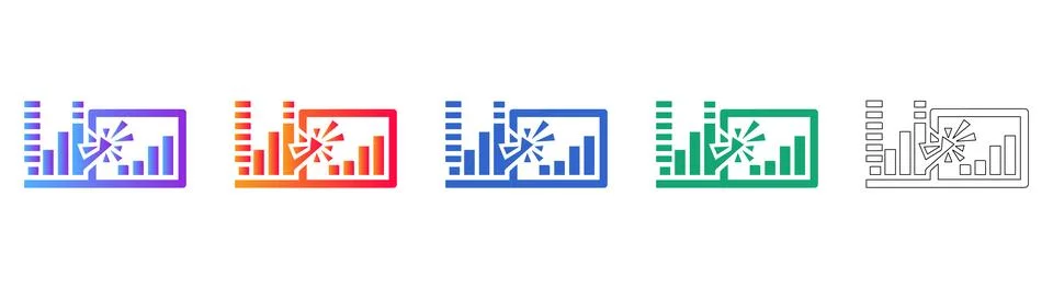 Interactive Data Interaction Icons Stock Illustration
