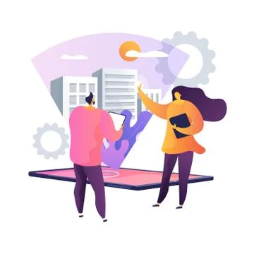 Interactive design visualization abstract concept vector illustration. Illustrazione stock