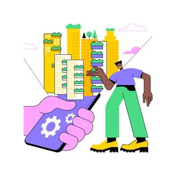 Interactive design visualization abstract concept vector illustration. Stock Illustration