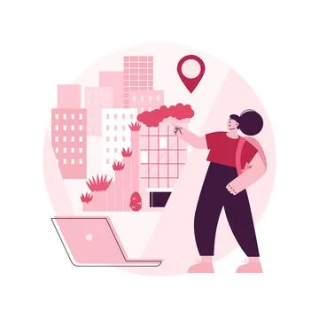 Interactive design visualization abstract concept vector illustration. Stock Illustration