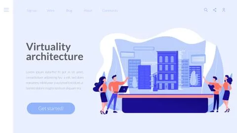 Interactive design visualization concept landing page Stock Illustration