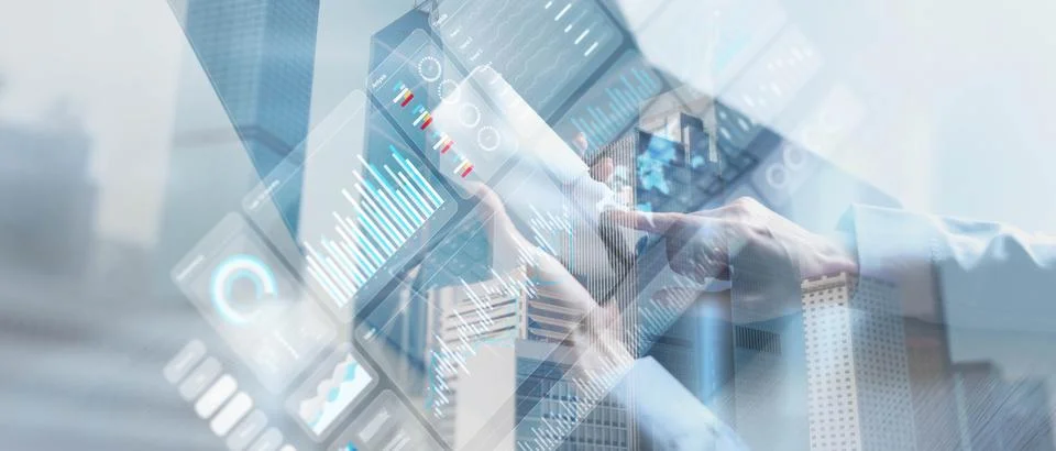 Interactive Digital Dashboard for Financial and Performance Analytics. Foto stock