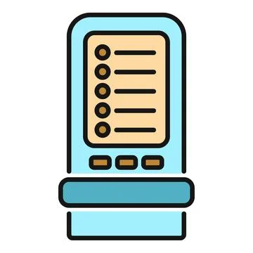 Interactive digital kiosk displaying information menu choices Stock Illustration