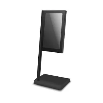 Interactive digital kiosk panel mockup realistic vector illustration isolated. Stock Illustration