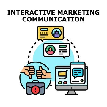 Interactive digital marketing communication concept connecting users Stock Illustration