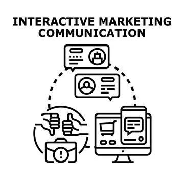 Interactive digital marketing communication concept connecting users Stock Illustration