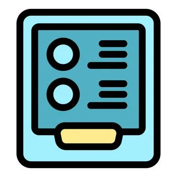 Interactive digital menu displaying food choices with nutritional information Stock Illustration