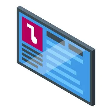 Interactive digital signage kiosk displaying information and music notes icon Stock Illustration