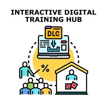 Interactive digital training hub offering online education イラスト素材