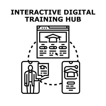 Interactive digital training hub for online education Stock Illustration