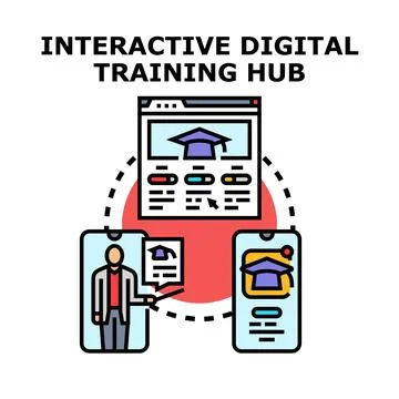 Interactive digital training hub for online education イラスト素材
