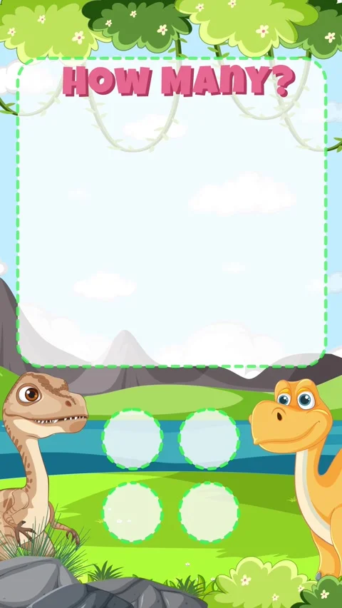 Interactive Dinosaur Counting Game Animation for Kids Stock Footage 311555503