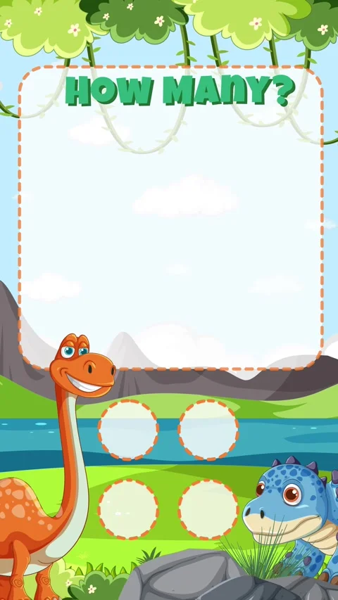 Interactive Dinosaur Counting Game for Kids Stock Footage 311554988