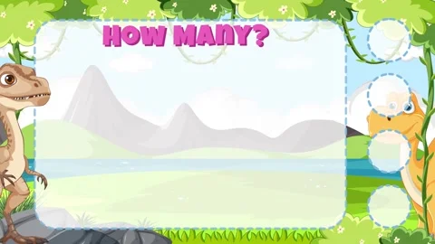Interactive Dinosaur Counting Game for Kids Stock Footage 312249142