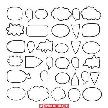 Interactive Discourse Elements  Speak Out Box Vector Collection Stock Illustration