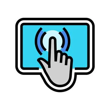 Interactive display color icon vector illustration 스톡 일러스트