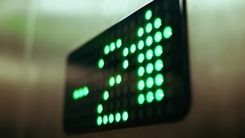Interactive display of Elevator floor indicator 스톡 동영상 301909299