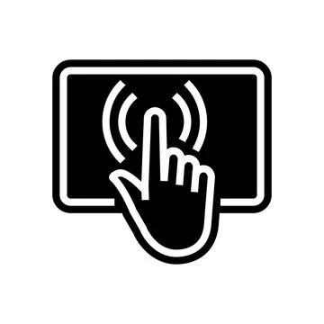 Interactive display glyph icon vector illustration 스톡 일러스트