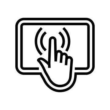 Interactive display line icon vector illustration Stock Illustration