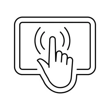 Interactive display line icon vector illustration 스톡 일러스트